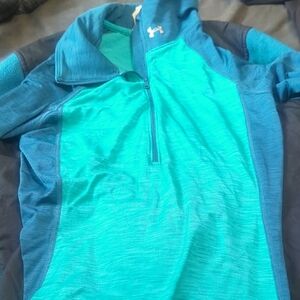 Under Armour Turquoise and Navy Quarter-Zip Pullover
